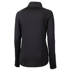 Miami Dolphins Cutter & Buck Women's DryTec Adapt Eco Knit Stretch Recycled Raglan Half-Zip Top - Black Tops