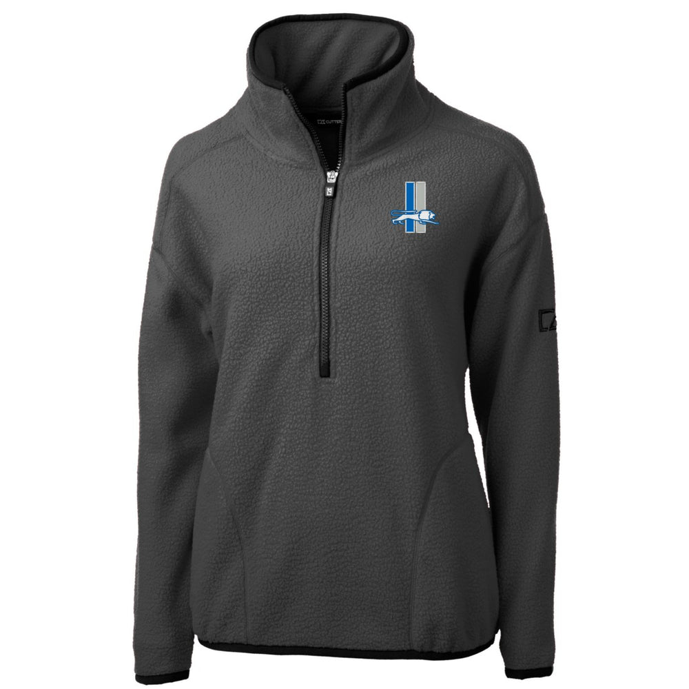 Detroit Lions Cutter & Buck Women's Historic Cascade Eco Sherpa Fleece Half-Zip Jacket - Charcoal Jackets