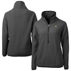 Jacksonville Jaguars Cutter & Buck Women's Cascade Eco Sherpa Fleece Half-Zip Jacket - Charcoal Jackets
