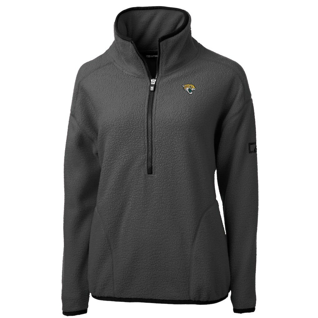 Jacksonville Jaguars Cutter & Buck Women's Cascade Eco Sherpa Fleece Half-Zip Jacket - Charcoal Jackets