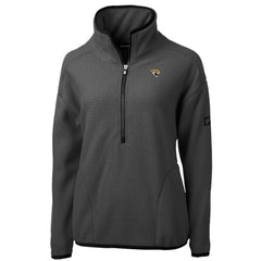 Jacksonville Jaguars Cutter & Buck Women's Cascade Eco Sherpa Fleece Half-Zip Jacket - Charcoal Jackets