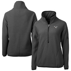 Philadelphia Eagles Cutter & Buck Women's Historic Cascade Eco Sherpa Fleece Half-Zip Jacket - Charcoal Jackets