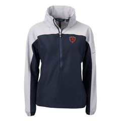 Chicago Bears Cutter & Buck Women's Charter Eco Recycled Half-Zip Hooded Anorak Jacket - Navy Jackets