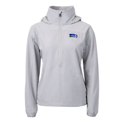 Seattle Seahawks Cutter & Buck Women's Charter Eco Recycled Half-Zip Hooded Anorak Jacket - Gray Jackets