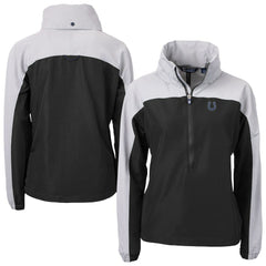 Indianapolis Colts Cutter & Buck Women's Charter Eco Recycled Half-Zip Hooded Anorak Jacket - Black Jackets