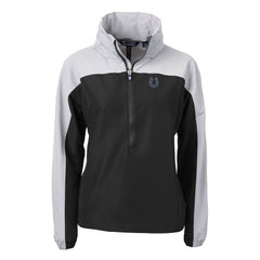Indianapolis Colts Cutter & Buck Women's Charter Eco Recycled Half-Zip Hooded Anorak Jacket - Black Jackets