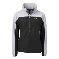 Baltimore Ravens Cutter & Buck Women's Charter Eco Recycled Half-Zip Hooded Anorak Jacket - Black Jackets