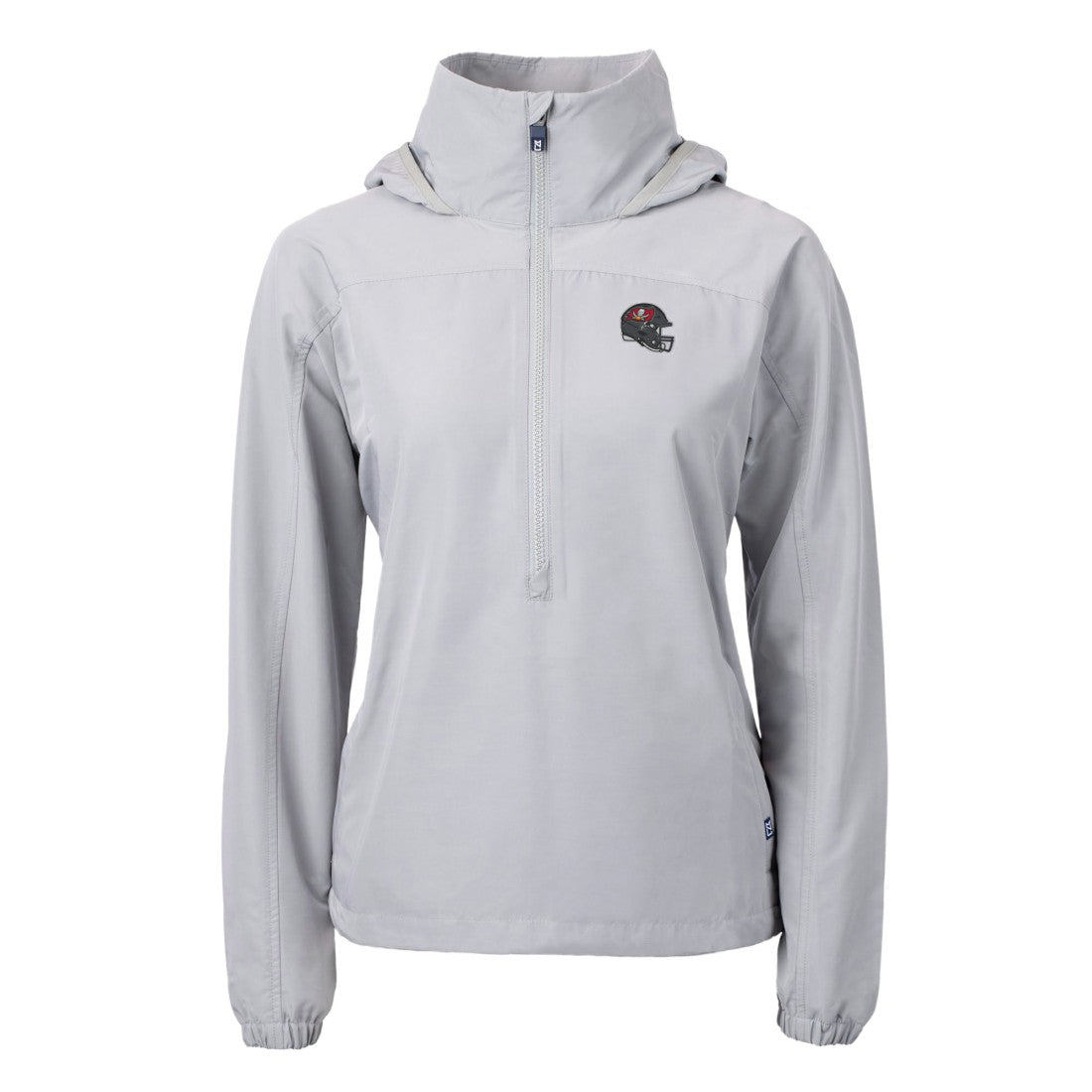 Tampa Bay Buccaneers Cutter & Buck Women's Charter Eco Recycled Half-Zip Hooded Anorak Jacket - Gray Jackets