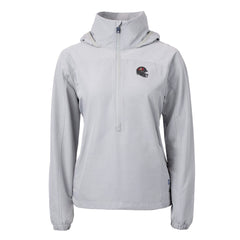 Tampa Bay Buccaneers Cutter & Buck Women's Charter Eco Recycled Half-Zip Hooded Anorak Jacket - Gray Jackets