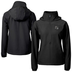 Atlanta Falcons Cutter & Buck Women's Charter Eco Recycled Half-Zip Hooded Anorak Jacket - Black Jackets