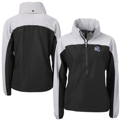 Buffalo Bills Cutter & Buck Women's Charter Eco Recycled Half-Zip Hooded Anorak Jacket - Black Jackets