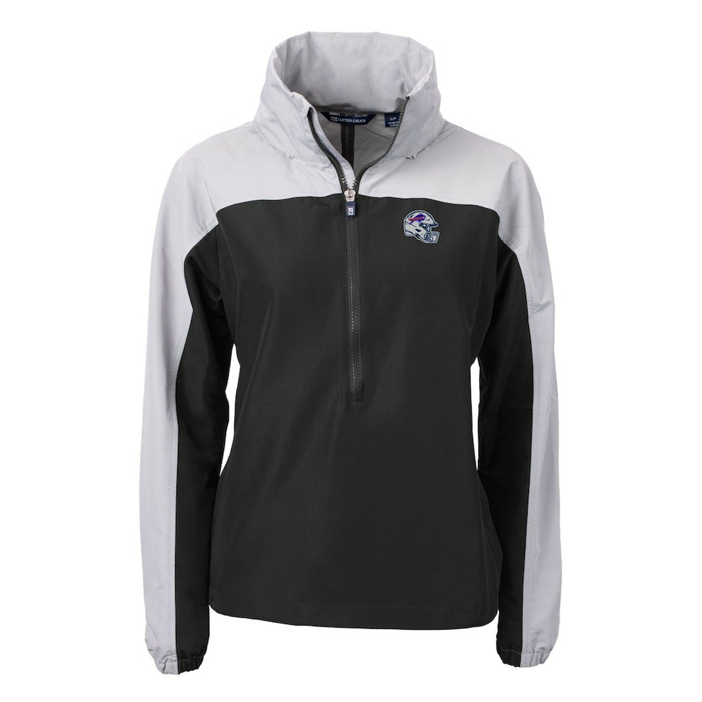 Buffalo Bills Cutter & Buck Women's Charter Eco Recycled Half-Zip Hooded Anorak Jacket - Black Jackets