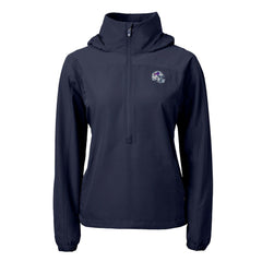 Buffalo Bills Cutter & Buck Women's Charter Eco Recycled Half-Zip Hooded Anorak Jacket - Navy Jackets