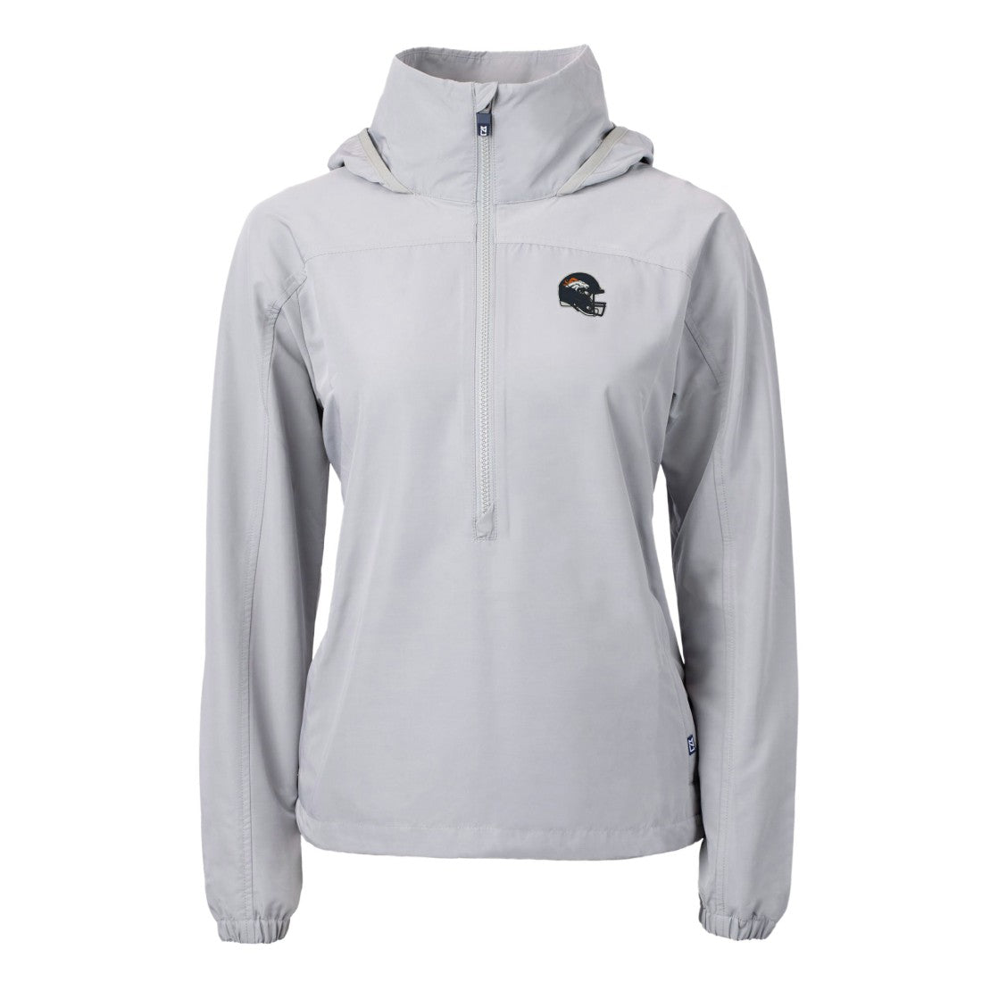 Denver Broncos Cutter & Buck Women's Charter Eco Recycled Half-Zip Hooded Anorak Jacket - Gray Jackets