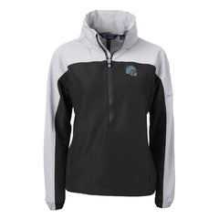 Detroit Lions Cutter & Buck Women's Charter Eco Recycled Half-Zip Hooded Anorak Jacket - Black Jackets