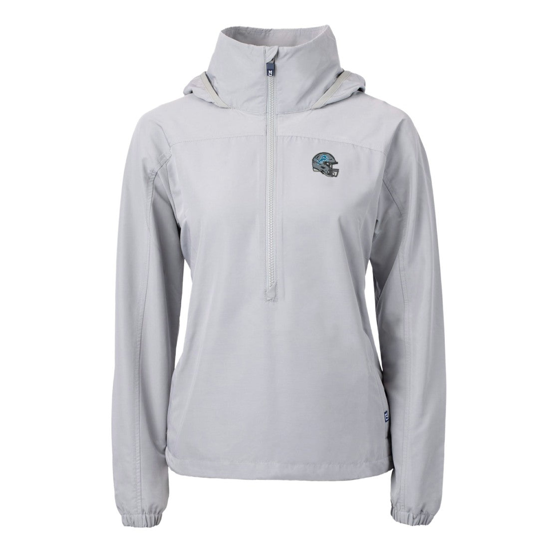 Detroit Lions Cutter & Buck Women's Charter Eco Recycled Half-Zip Hooded Anorak Jacket - Gray Jackets