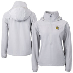 Green Bay Packers Cutter & Buck Women's Charter Eco Recycled Half-Zip Hooded Anorak Jacket - Gray Jackets