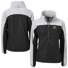 Green Bay Packers Cutter & Buck Women's Charter Eco Recycled Half-Zip Hooded Anorak Jacket - Black Jackets