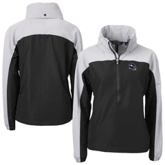 Minnesota Vikings Cutter & Buck Women's Charter Eco Recycled Half-Zip Hooded Anorak Jacket - Black Jackets