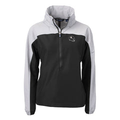 Pittsburgh Steelers Cutter & Buck Women's Charter Eco Recycled Half-Zip Hooded Anorak Jacket - Black Jackets