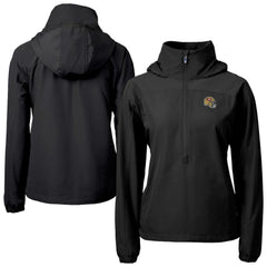 San Francisco 49ers Cutter & Buck Women's Charter Eco Recycled Half-Zip Hooded Anorak Jacket - Black Jackets