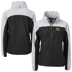 San Francisco 49ers Cutter & Buck Women's Charter Eco Recycled Half-Zip Hooded Anorak Jacket - Black Jackets