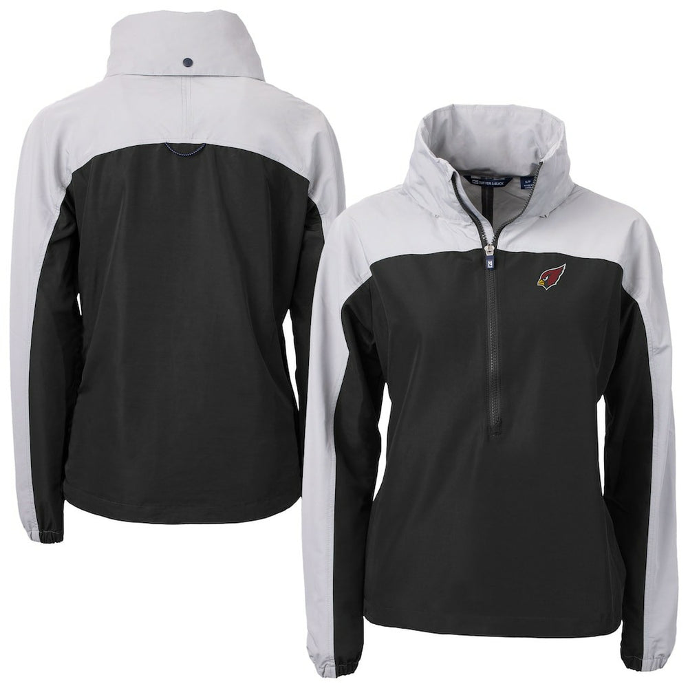 Arizona Cardinals Cutter & Buck Women's Charter Eco Recycled Half-Zip Hooded Anorak Jacket - Black Jackets