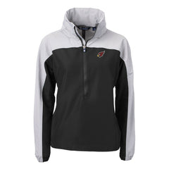 Arizona Cardinals Cutter & Buck Women's Charter Eco Recycled Half-Zip Hooded Anorak Jacket - Black Jackets
