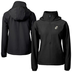 New Orleans Saints Cutter & Buck Women's Charter Eco Recycled Half-Zip Hooded Anorak Jacket - Black Jackets