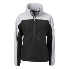 Carolina Panthers Cutter & Buck Women's Charter Eco Recycled Half-Zip Hooded Anorak Jacket - Black Jackets