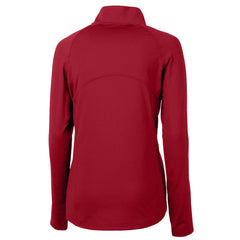 San Francisco 49ers Cutter & Buck Women's Adapt Eco Knit Stretch Recycled Raglan Half-Zip Top - Red Tops