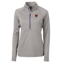 Chicago Bears Cutter & Buck Women's Adapt Eco Knit Stretch Recycled Raglan Half-Zip Top - Gray Tops