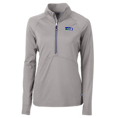Seattle Seahawks Cutter & Buck Women's Historical Adapt Eco Knit Stretch Recycled Raglan Half-Zip Top - Gray Tops