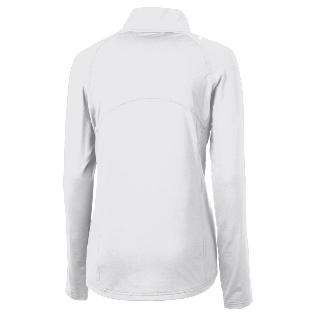 San Francisco 49ers Cutter & Buck Women's Adapt Eco Knit Stretch Recycled Raglan Half-Zip Top - White Tops
