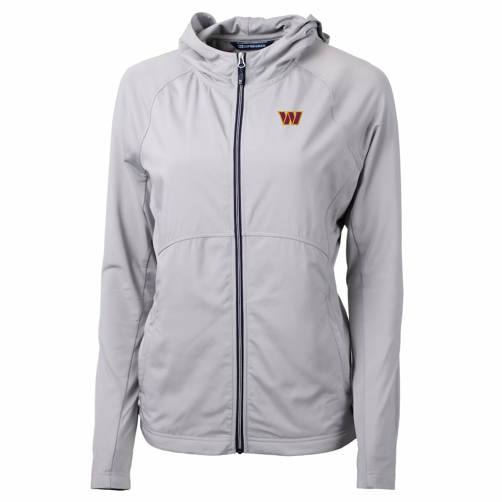 Washington Commanders Cutter & Buck Women's Primary Adapt Eco Knit Hybrid Recycled Full-Zip Jacket - Gray Jackets