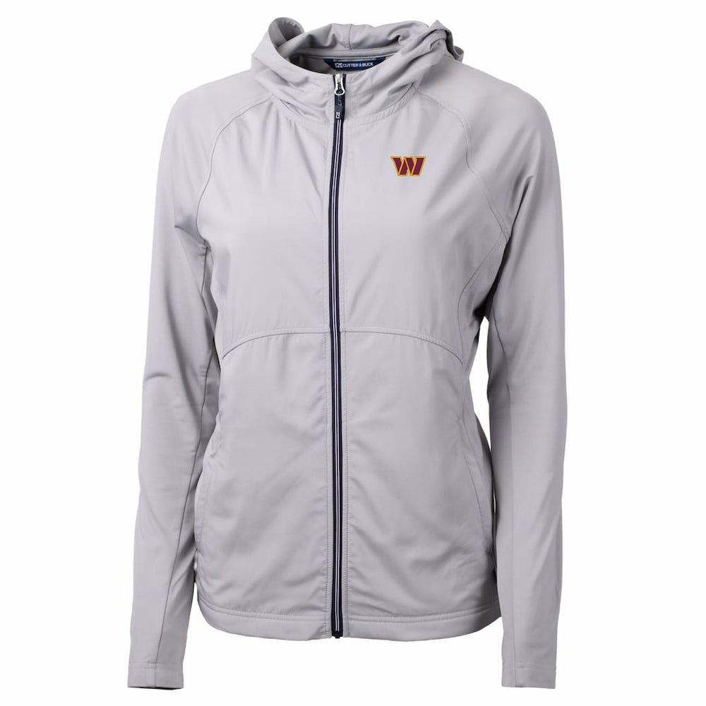 Washington Commanders Cutter & Buck Women's Primary Adapt Eco Knit Hybrid Recycled Full-Zip Jacket - Gray Jackets