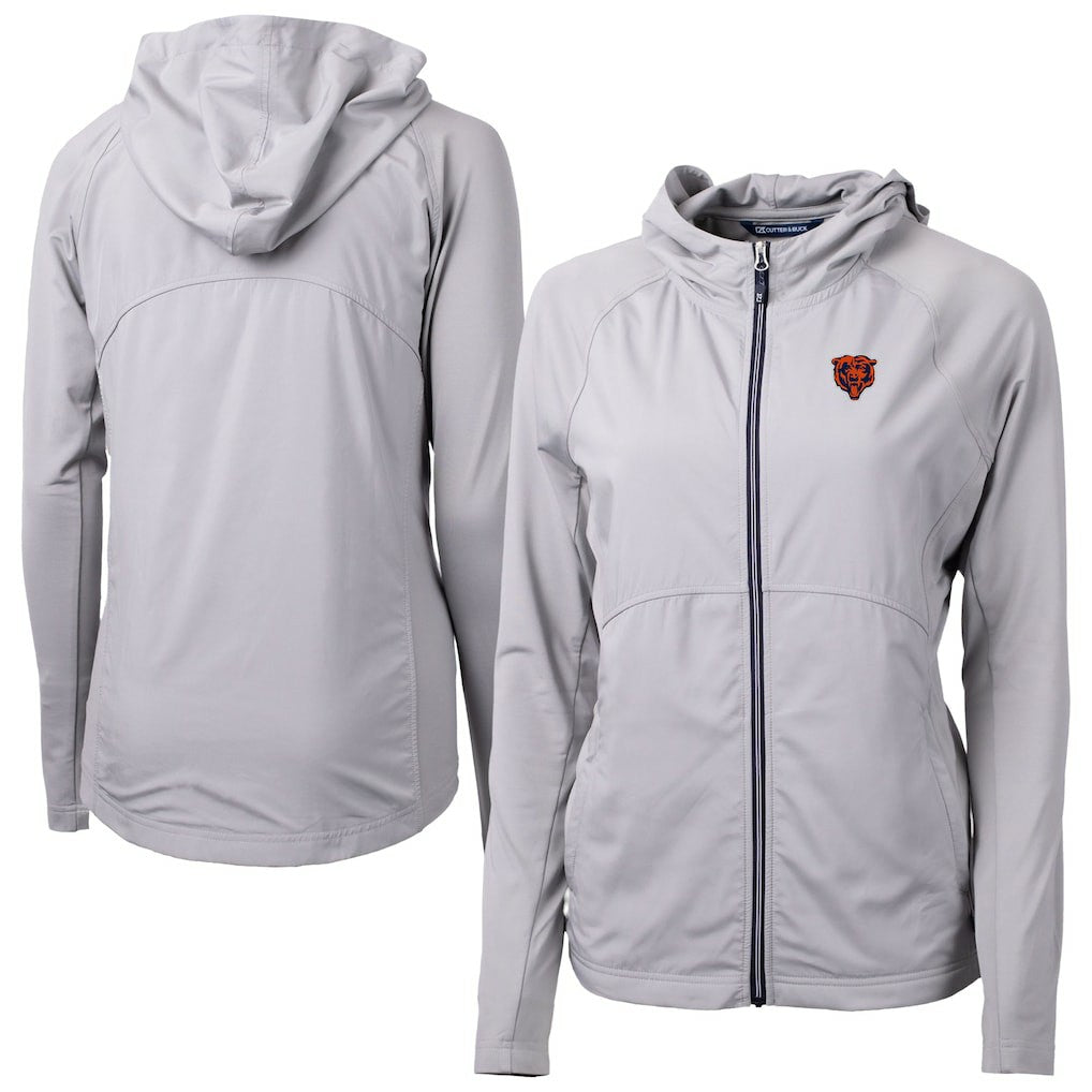 Chicago Bears Cutter & Buck Women's Adapt Eco Knit Hybrid Recycled Full-Zip Jacket - Gray Jackets