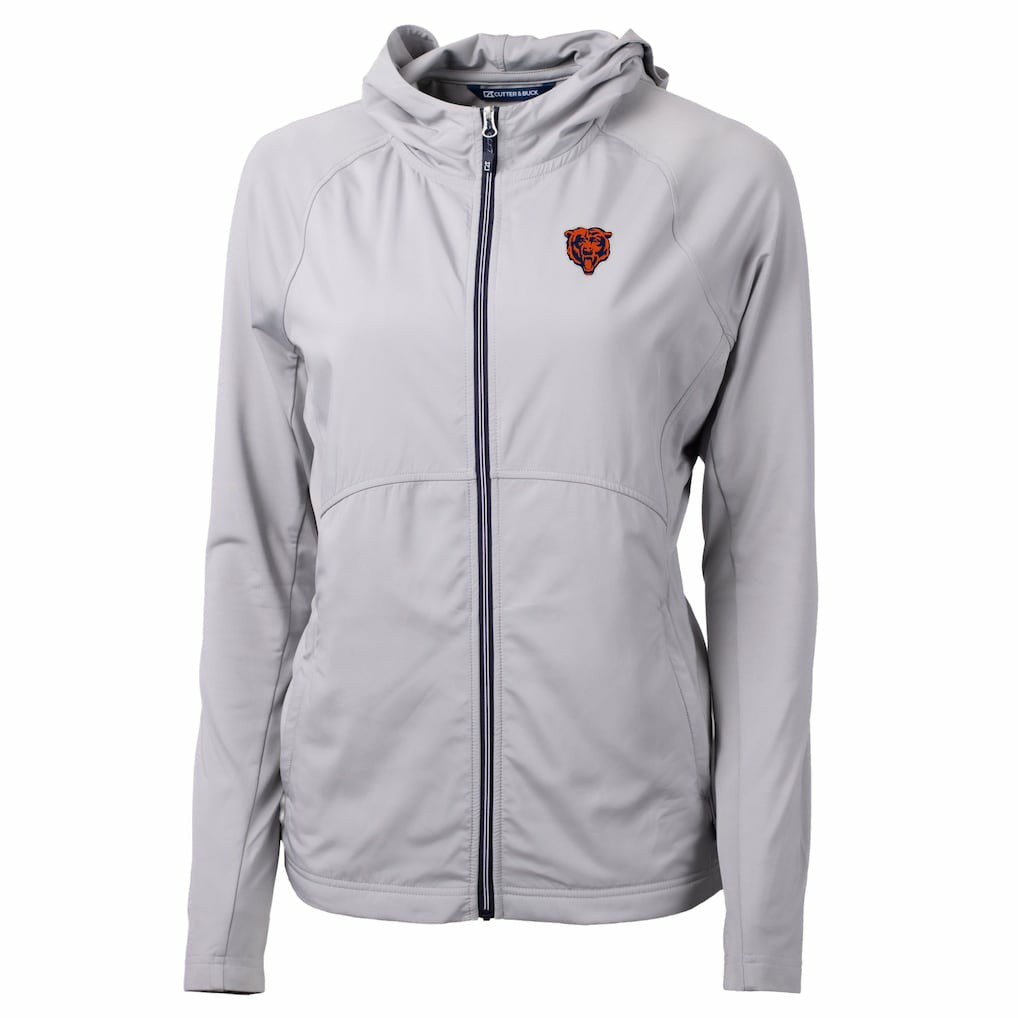 Chicago Bears Cutter & Buck Women's Adapt Eco Knit Hybrid Recycled Full-Zip Jacket - Gray Jackets