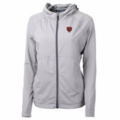 Chicago Bears Cutter & Buck Women's Adapt Eco Knit Hybrid Recycled Full-Zip Jacket - Gray Jackets