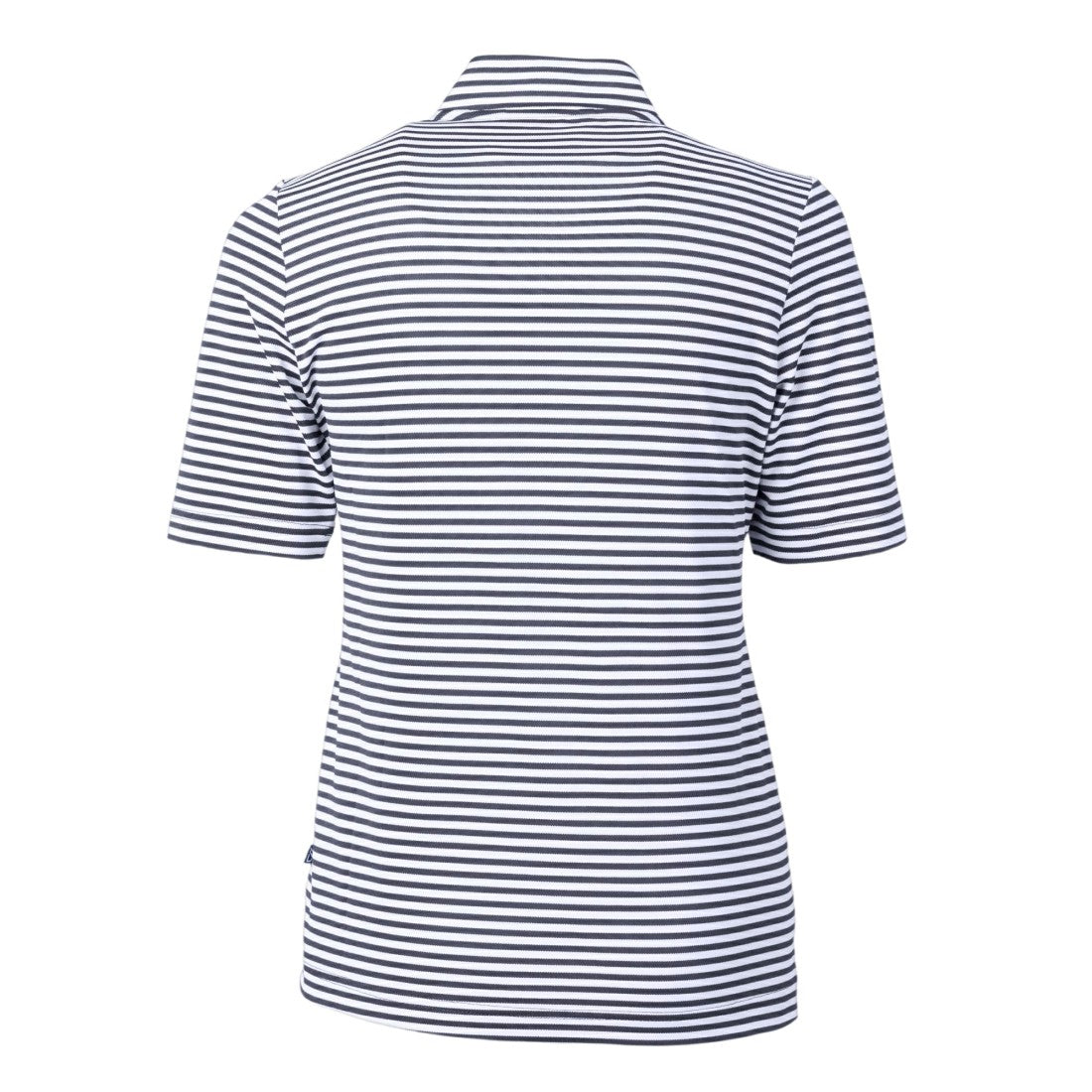 Denver Broncos Cutter & Buck Women's Virtue Eco Pique Stripe Recycled Quarter-Zip Top - Navy Tops
