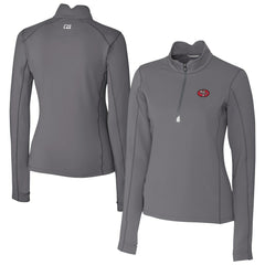 San Francisco 49ers Cutter & Buck Women's Traverse Stretch Quarter-Zip Pullover Top - Gray Pullover