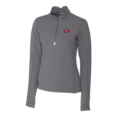 San Francisco 49ers Cutter & Buck Women's Traverse Stretch Quarter-Zip Pullover Top - Gray Pullover