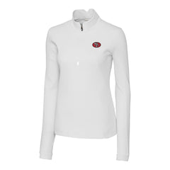 San Francisco 49ers Cutter & Buck Women's Traverse Stretch Quarter-Zip Pullover Top - White Pullover