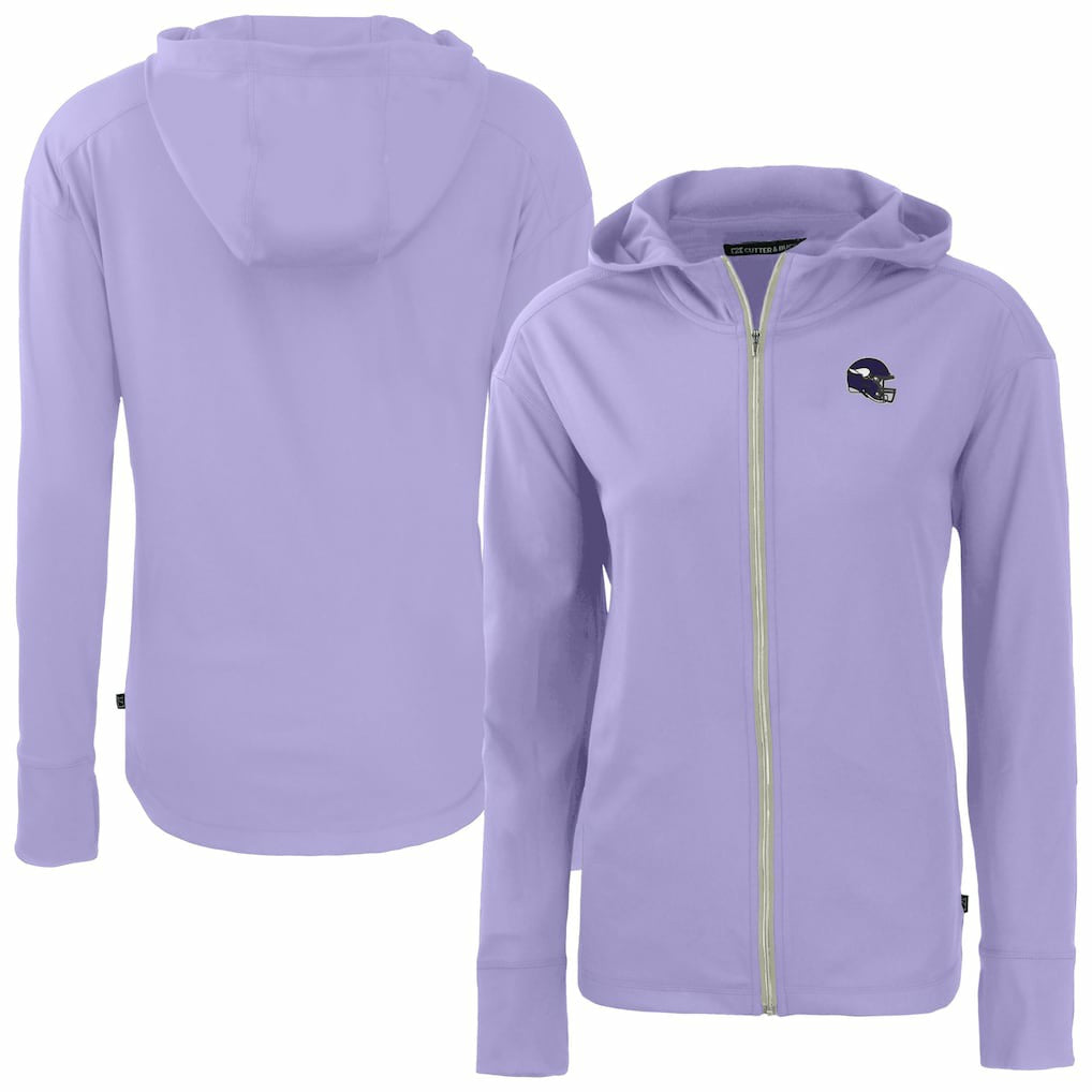 Minnesota Vikings Cutter & Buck Women's Daybreak Eco Recycled Full-Zip Hoodie Jacket - Purple Hoodies
