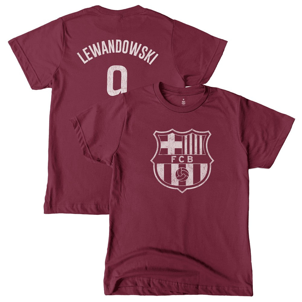 Robert Lewandowski Barcelona 1863FC Youth Player T-Shirt Maroon