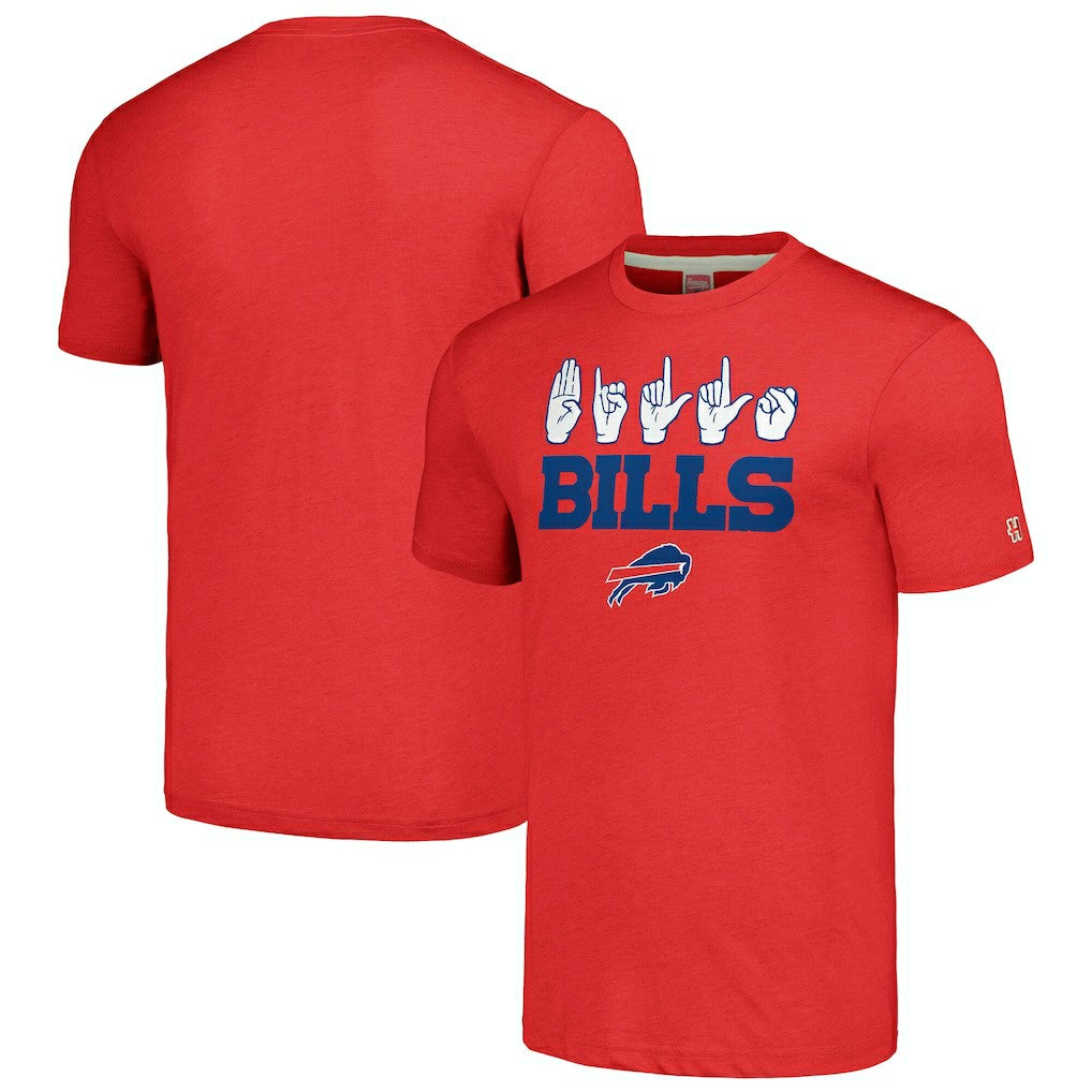 Buffalo Bills Homage Unisex The NFL ASL Collection by Love Sign American Sign Language T-Shirt - Red T-shirts