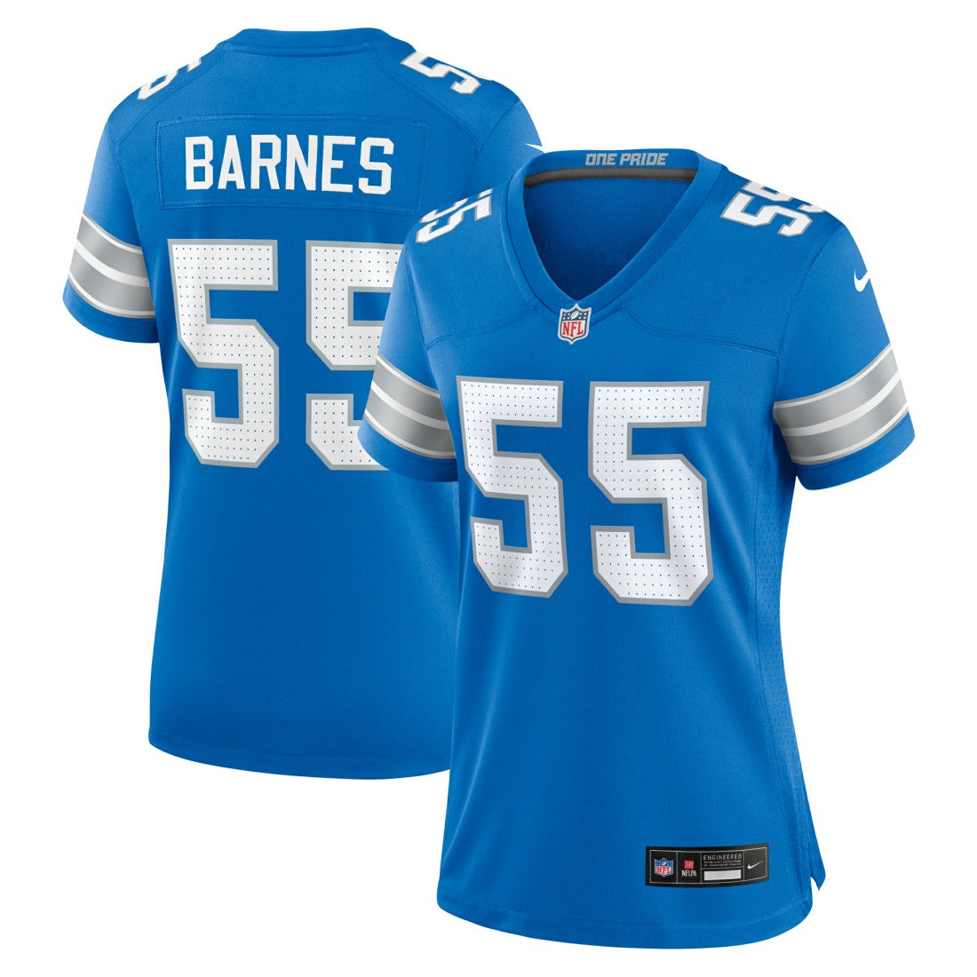 Derrick Barnes Detroit Lions Women's Team Game Jersey - Blue Jerseys