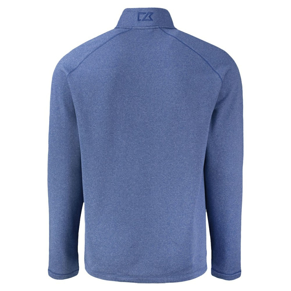 Atlanta Braves Cutter & Buck Peshastin Eco Fleece Recycled Raglan Quarter-Zip Top - Heather Blue Tops