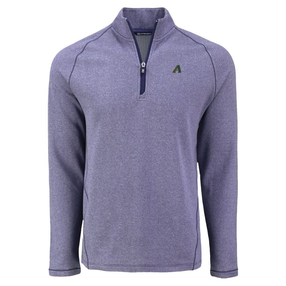 Arizona Diamondbacks Cutter & Buck Peshastin Eco Fleece Recycled Raglan Quarter-Zip Top - Heather Purple Tops