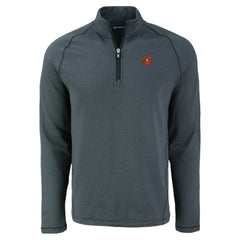 Baltimore Orioles Cutter & Buck Peshastin Eco Fleece Recycled Raglan Quarter-Zip Top - Heather Black Tops